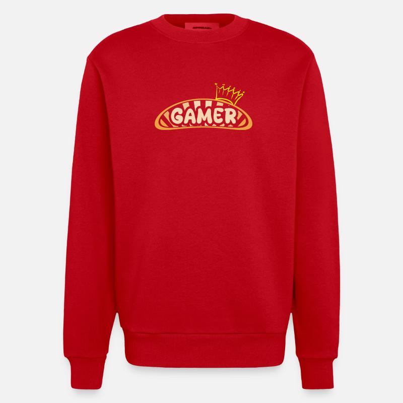 Beruf Gamer - Heavyweight Oversized Organic Crew Neck Made in EU - Rot