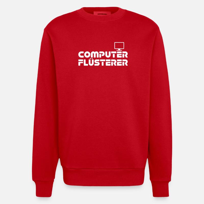 Computer Flüsterer Retro-Print - Heavyweight Oversized Organic Crew Neck Made in EU - Rot
