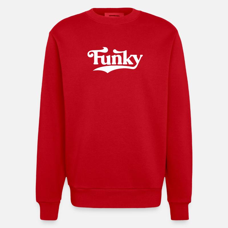 Logo rétro Funky Script - Sweat bio épais oversize fabriqué en UE - rouge