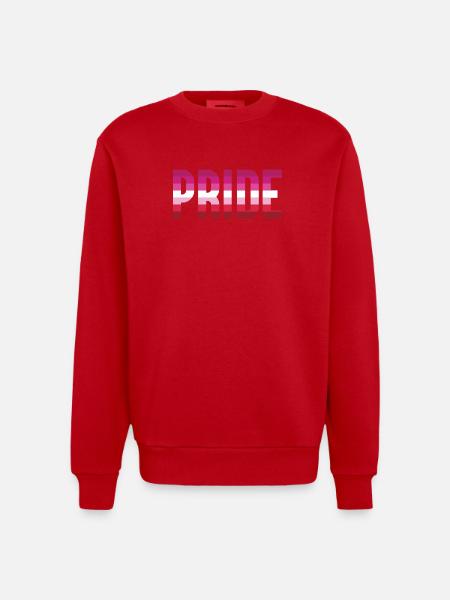 Pride Month LGBT - Lesbian Pride - Heavyweight Oversized Organic Crew Neck Made in EU - red