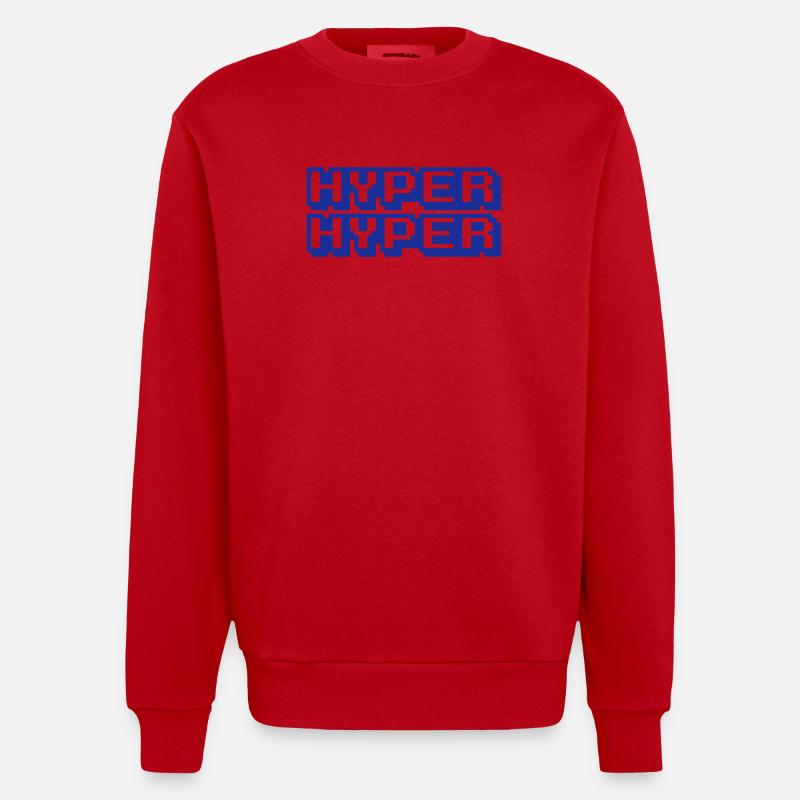 HYPER HYPER - Heavyweight Oversized Organic Crew Neck Made in EU - red