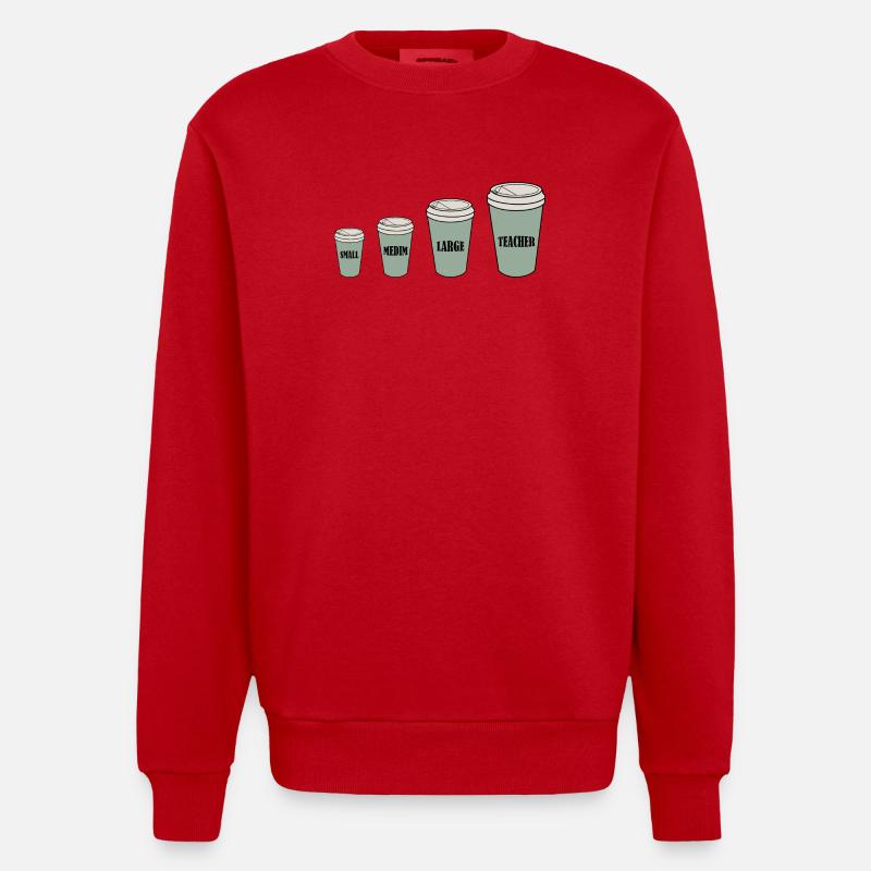 Lehrerkaffee - Heavyweight Oversized Organic Crew Neck Made in EU - Rot