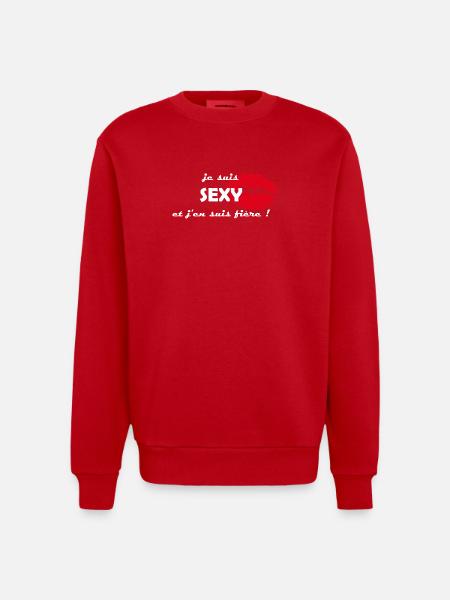 je suis sexy - Sweat bio épais oversize fabriqué en UE - rouge