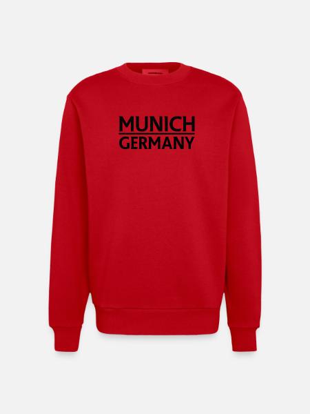 München – Deutschland Textdesign - Heavyweight Oversized Organic Crew Neck Made in EU - Rot