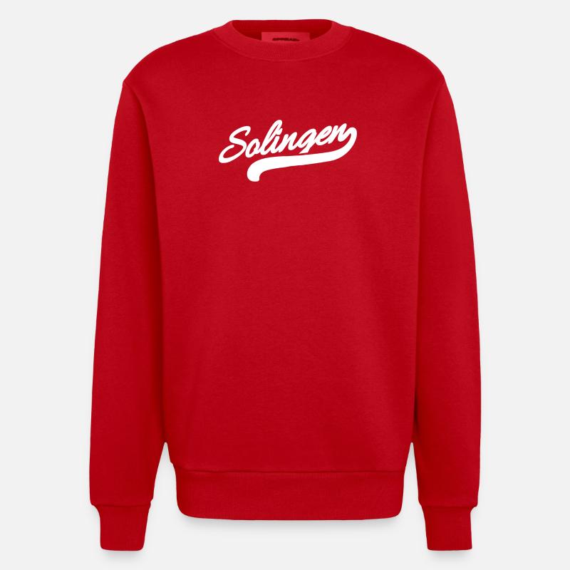 Solingen Rétro - Sweat bio épais oversize fabriqué en UE - rouge