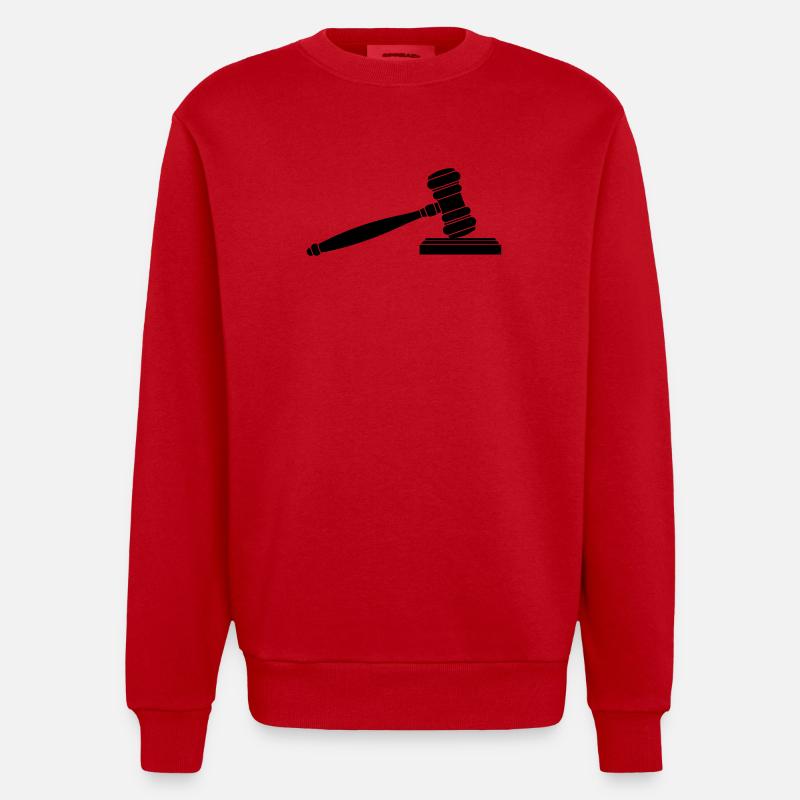 Logo du marteau à vaisselle - Sweat bio épais oversize fabriqué en UE - rouge