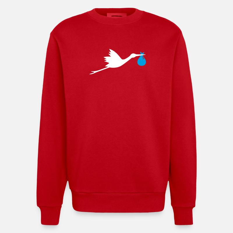 Storch Klapperstorch Junge - Heavyweight Oversized Organic Crew Neck Made in EU - Rot