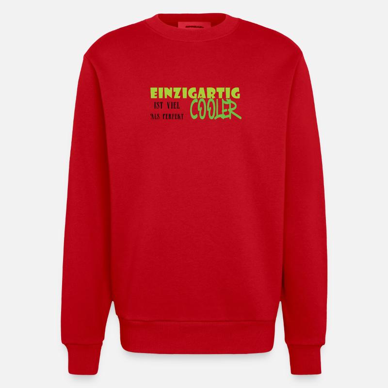 Einzigartig Cooler Graffiti - Heavyweight Oversized Organic Crew Neck Made in EU - Rot