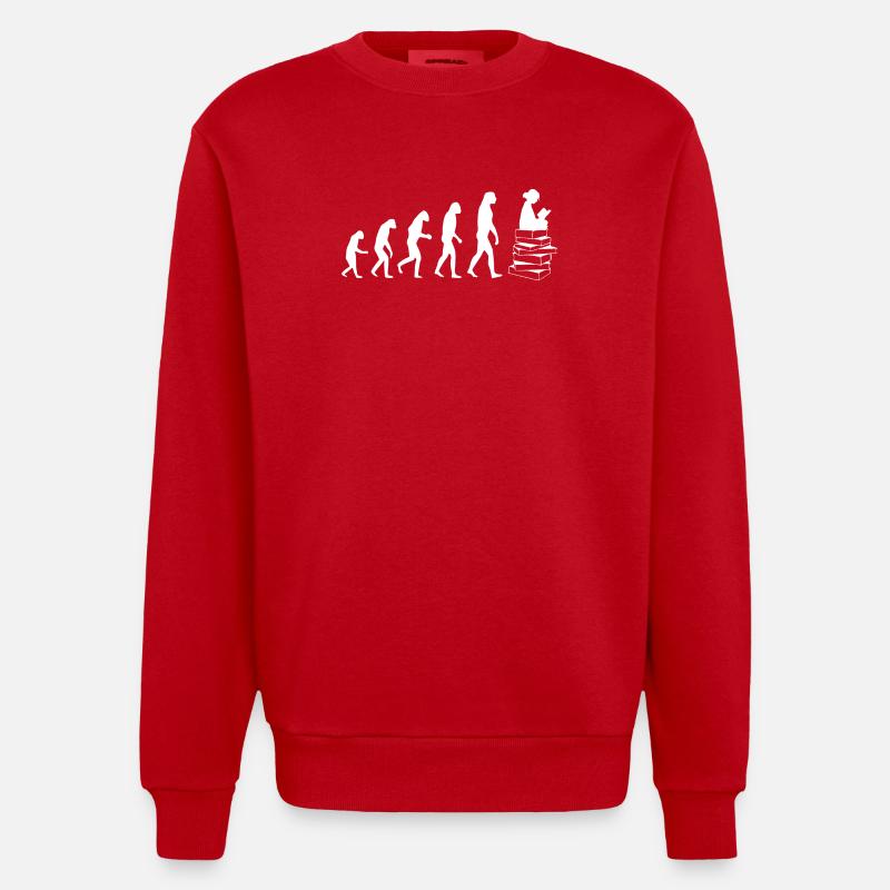 Lire evolution white - Sweat bio épais oversize fabriqué en UE - rouge