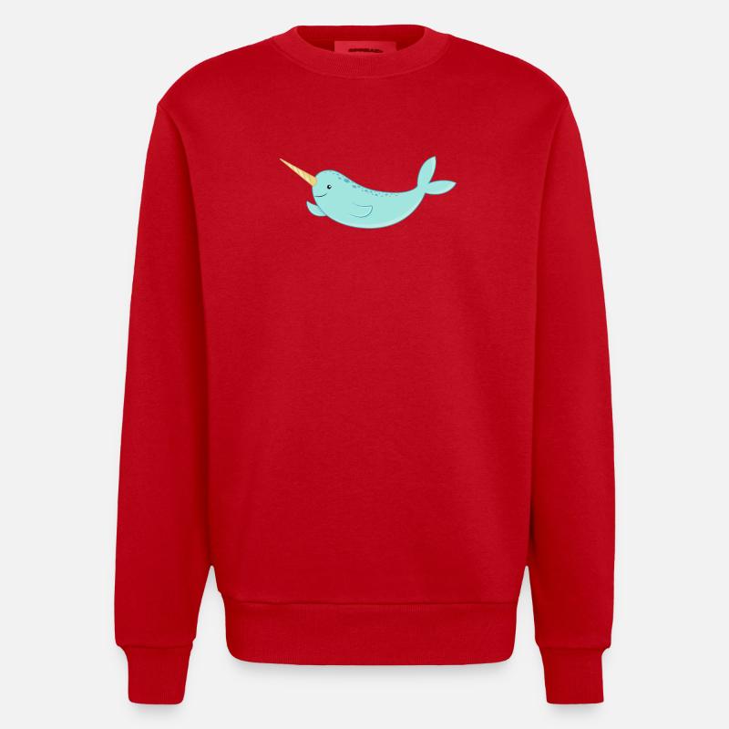 narwhal - Heavyweight Oversized Organic Crew Neck Made in EU - red