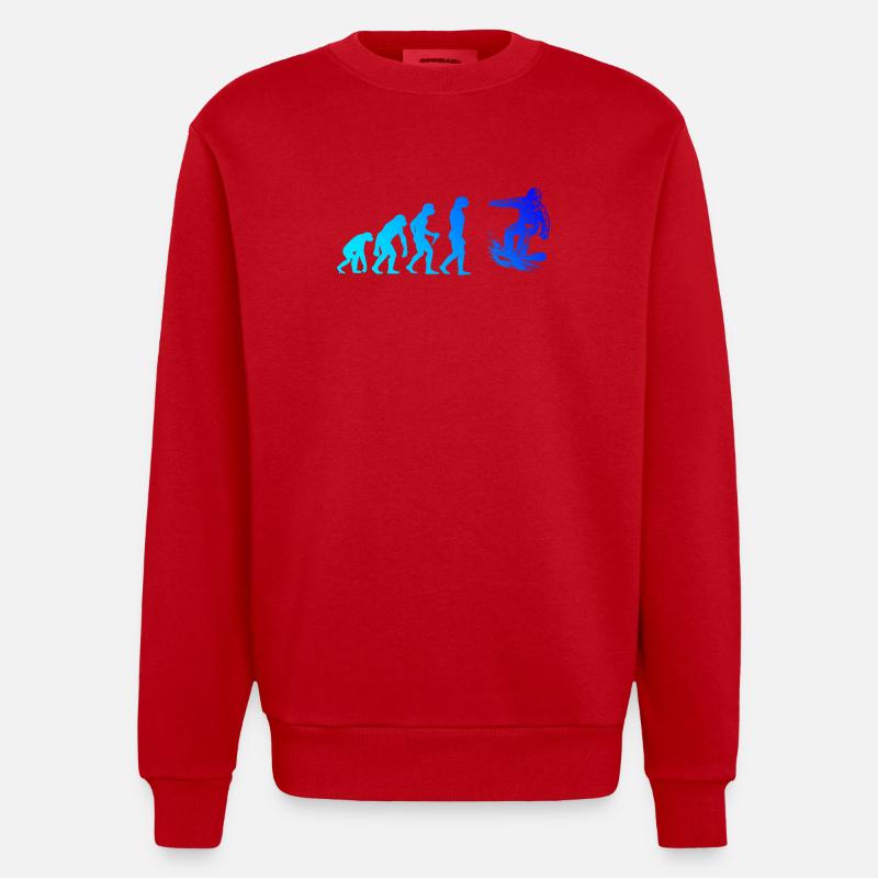 Modernes Snowboard Artwork - Heavyweight Oversized Organic Crew Neck Made in EU - Rot