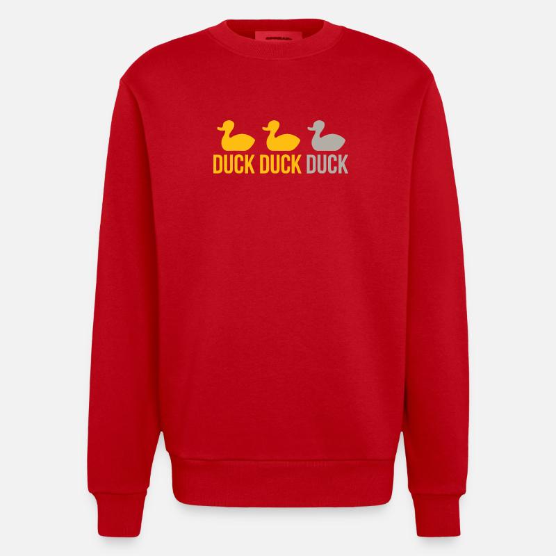 Tri-Duck Wiederholungsemblem - Heavyweight Oversized Organic Crew Neck Made in EU - Rot