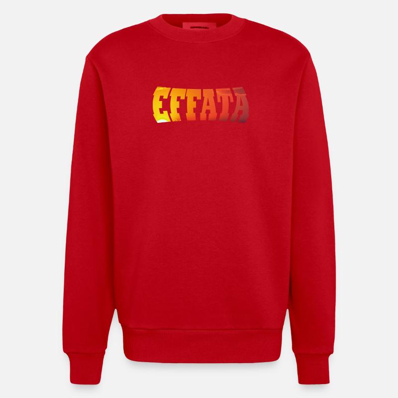 EFFATA - Heavyweight Oversized Organic Crew Neck Made in EU - red