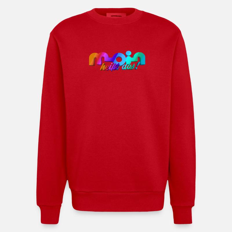 Moin heisst das! - Heavyweight Oversized Organic Crew Neck Made in EU - Rot