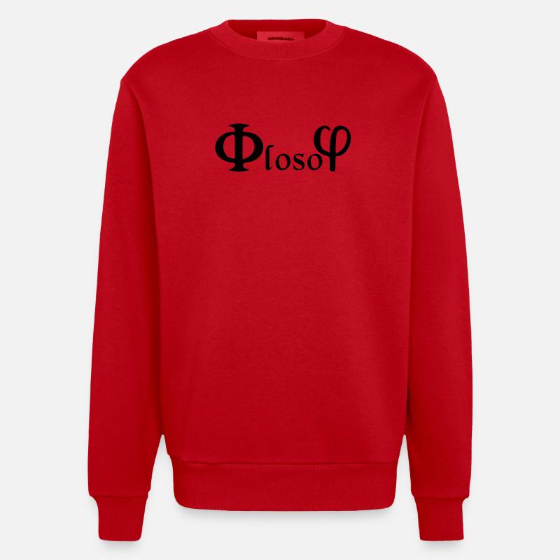 Philosophie / (phi) loso (phi) - Sweat bio épais oversize fabriqué en UE - rouge
