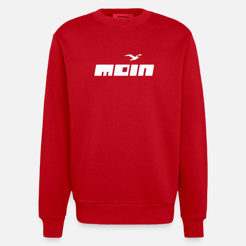 Moin moderne | Mouette - Sweat bio épais oversize fabriqué en UE - rouge