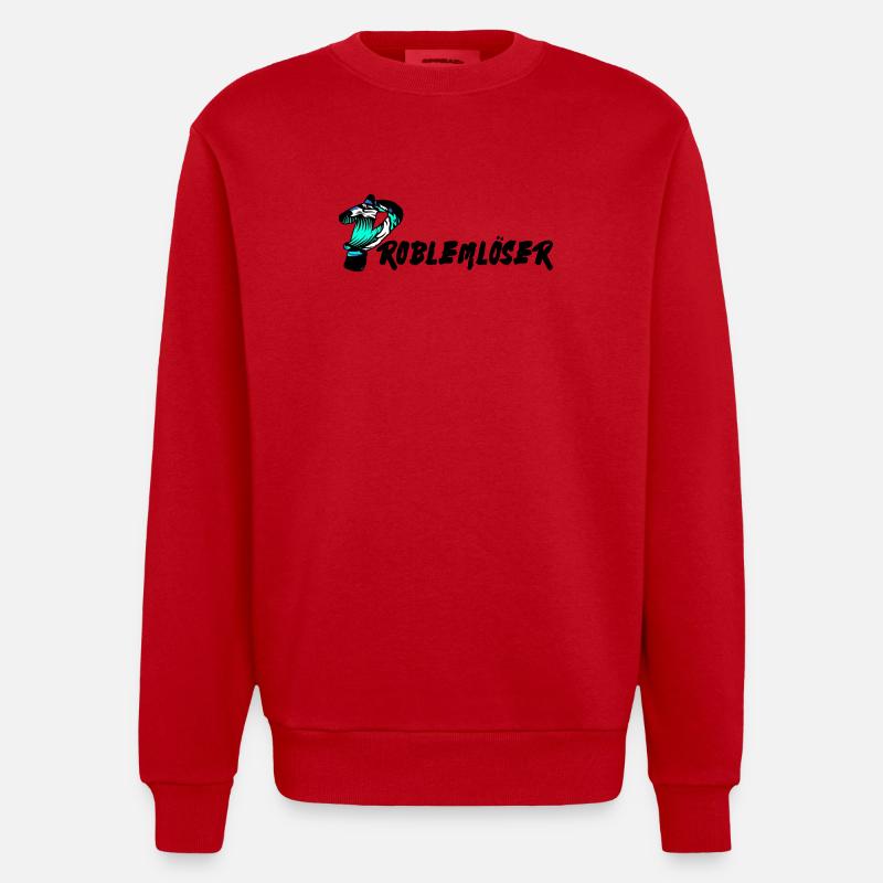 Problem problemlöser text - Heavyweight Oversized Organic Crew Neck Made in EU - Rot