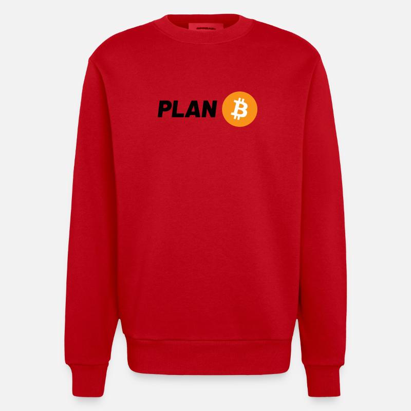 Plan B Bitcoin Crypto Holy - Heavyweight Oversized Organic Crew Neck Made in EU - Rot