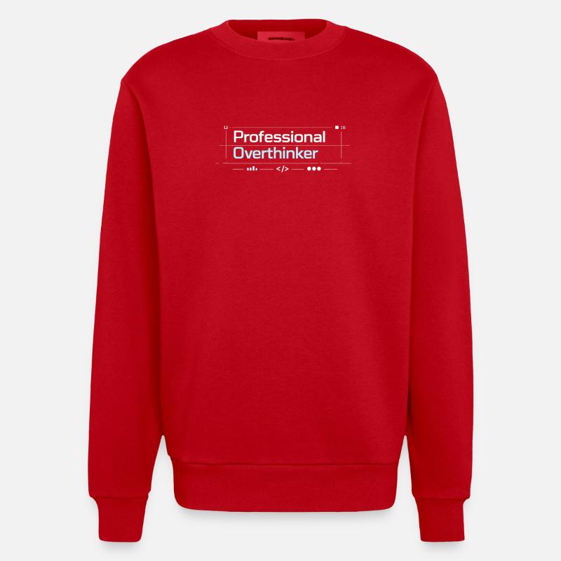 Professional OVERTHINKER tech - Heavyweight Oversized Organic Crew Neck Made in EU - red