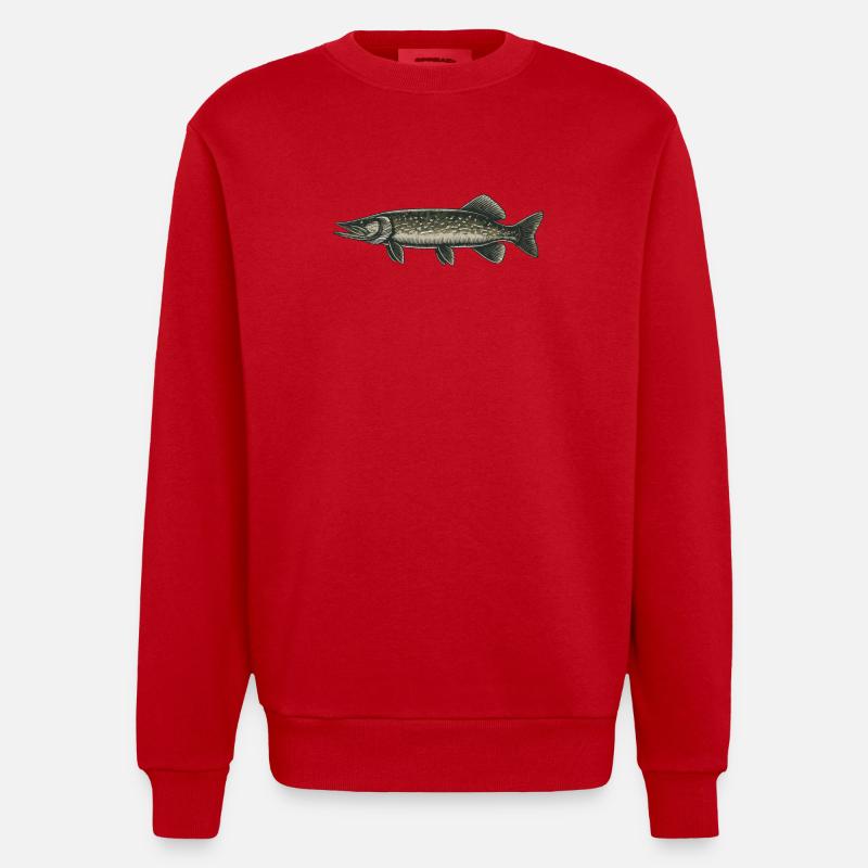 Brochet - Sweat bio épais oversize fabriqué en UE - rouge