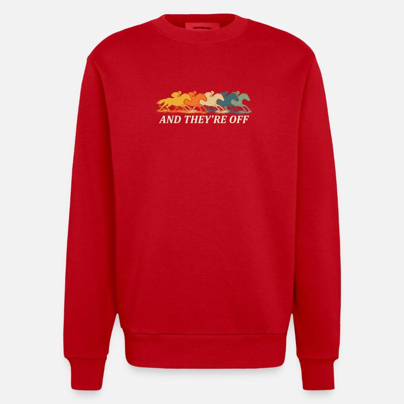 Und sie sind vom Pferderenn-Derby-Fan - Heavyweight Oversized Organic Crew Neck Made in EU - Rot