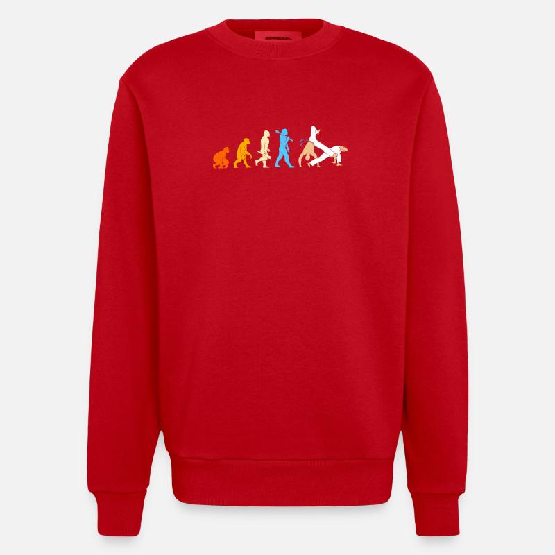 Capoeira Evolution - Heavyweight Oversized Organic Crew Neck Made in EU - red