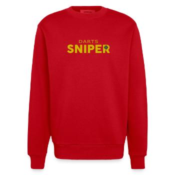 Darts Sniper - Heavyweight Oversized Organic Crew Neck Made in EU - red - Front - AI Model Female 172 light (172cm) & AI Model Male 178 light (178cm)