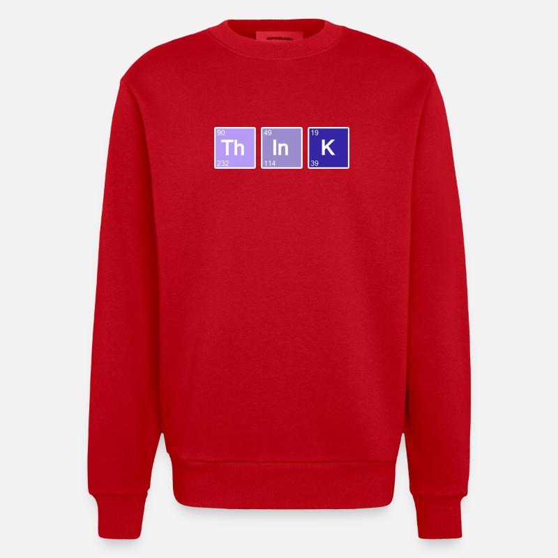 Think (blue) - Heavyweight Oversized Organic Crew Neck Made in EU - red