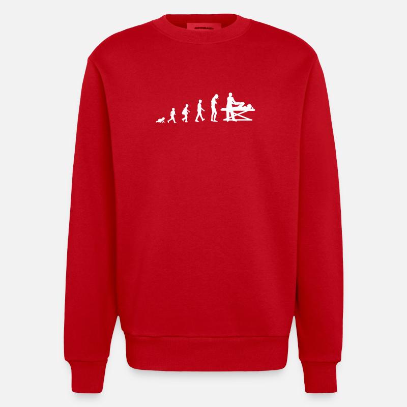 Development into a physiotherapist - Heavyweight Oversized Organic Crew Neck Made in EU - red