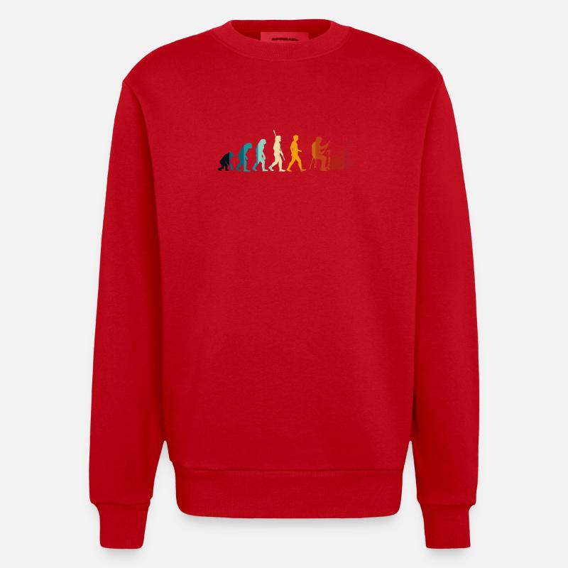 Evolution der Batterie - Heavyweight Oversized Organic Crew Neck Made in EU - Rot