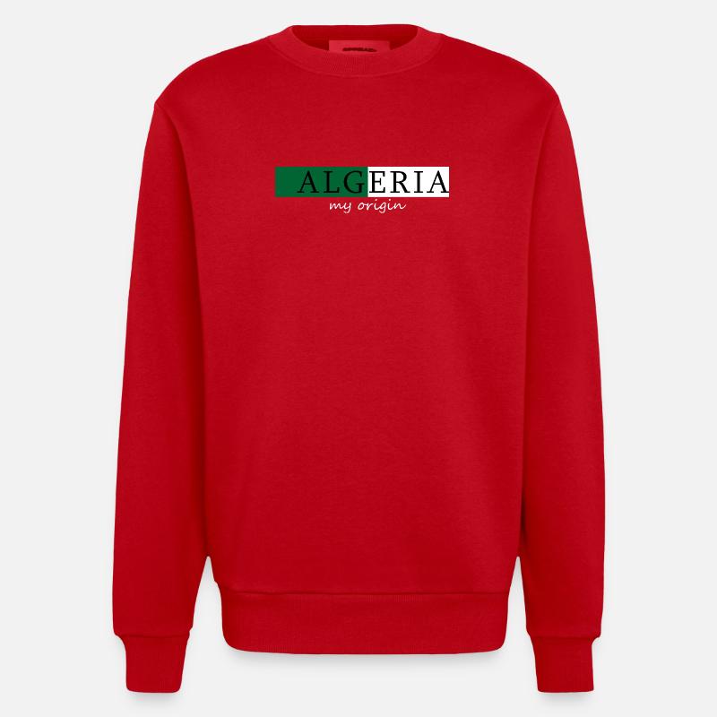 Algeria My Origin - Heavyweight Oversized Organic Crew Neck Made in EU - red