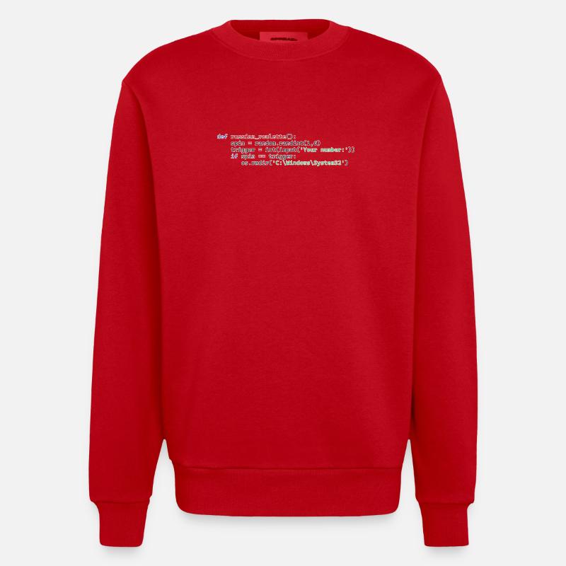 Python Russian Roulette - Heavyweight Oversized Organic Crew Neck Made in EU - red