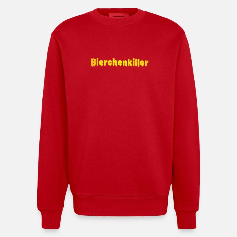 Bierchenkiller, Biertrinker, Bierchen, Bier - Heavyweight Oversized Organic Crew Neck Made in EU - Rot