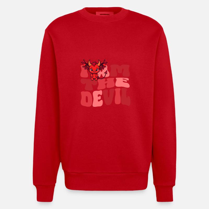 Teufel Devil böse Hausdrachen Ehefrau - Heavyweight Oversized Organic Crew Neck Made in EU - Rot