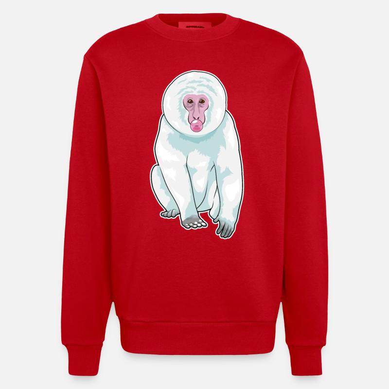 Gomme à mâcher de singe - Sweat bio épais oversize fabriqué en UE - rouge