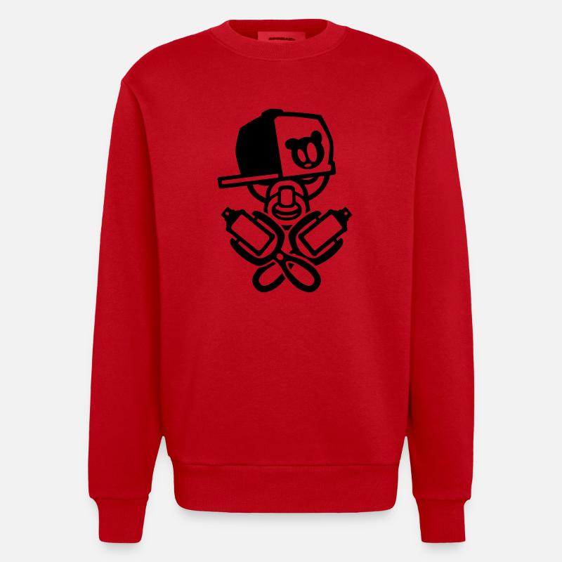 bébé graffiti - Sweat bio épais oversize fabriqué en UE - rouge