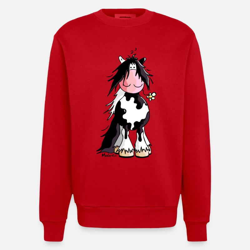 Gypsy Cob - Irish Cob – Pinto – Cheval - Sweat bio épais oversize fabriqué en UE - rouge