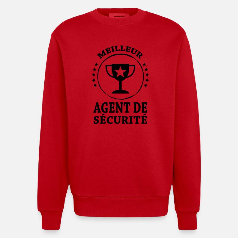 Agent de Sécurité - Sweat bio épais oversize fabriqué en UE - rouge