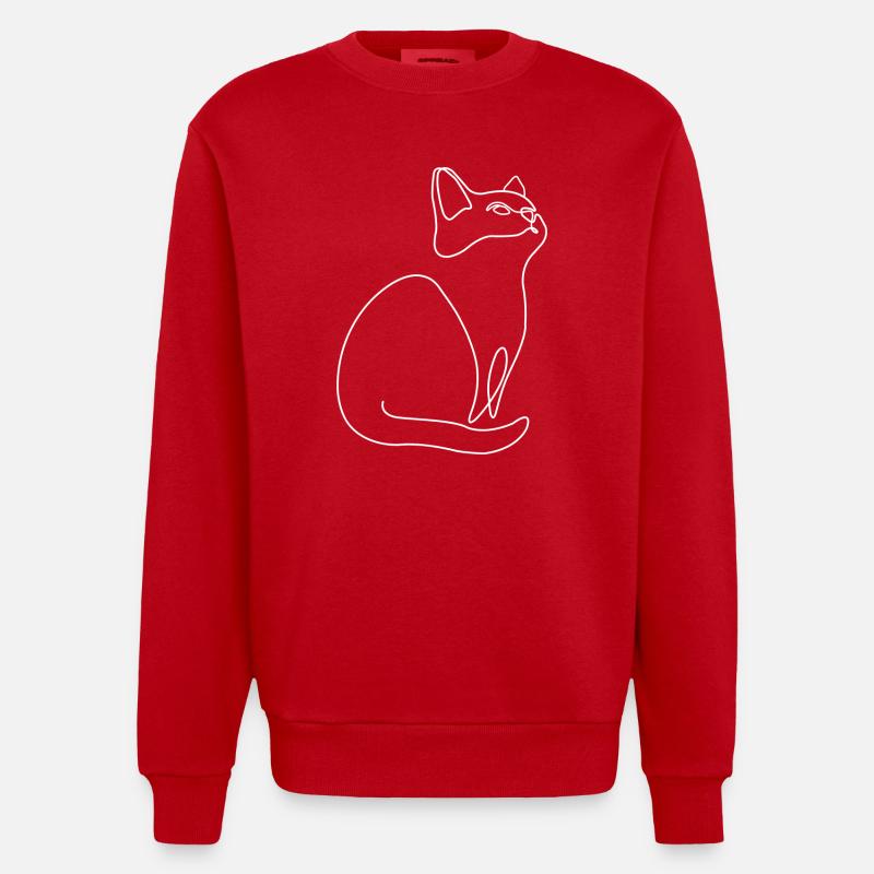 Chaton Chat Chat - Sweat bio épais oversize fabriqué en UE - rouge