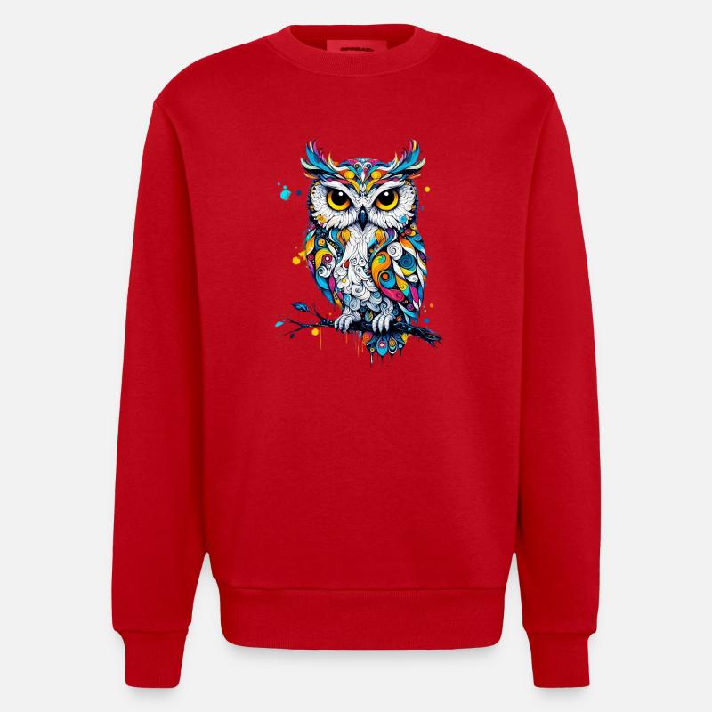 Eule - Heavyweight Oversized Organic Crew Neck Made in EU - Rot