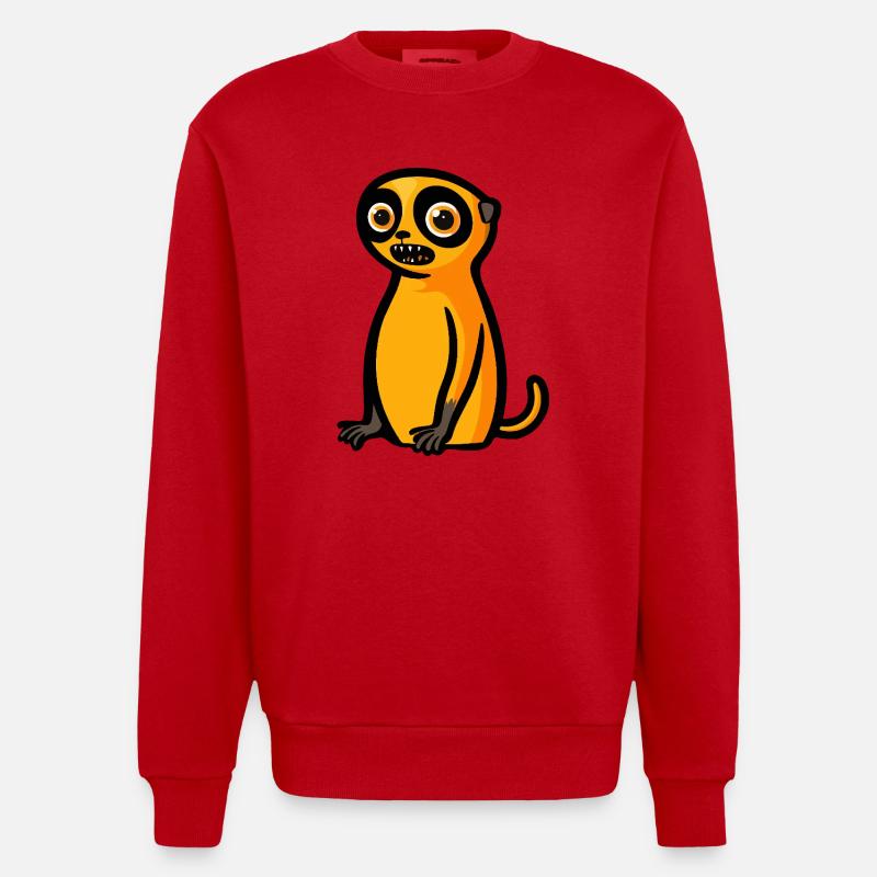 Erdmännchen Halloween Comic Lustig - Heavyweight Oversized Organic Crew Neck Made in EU - Rot