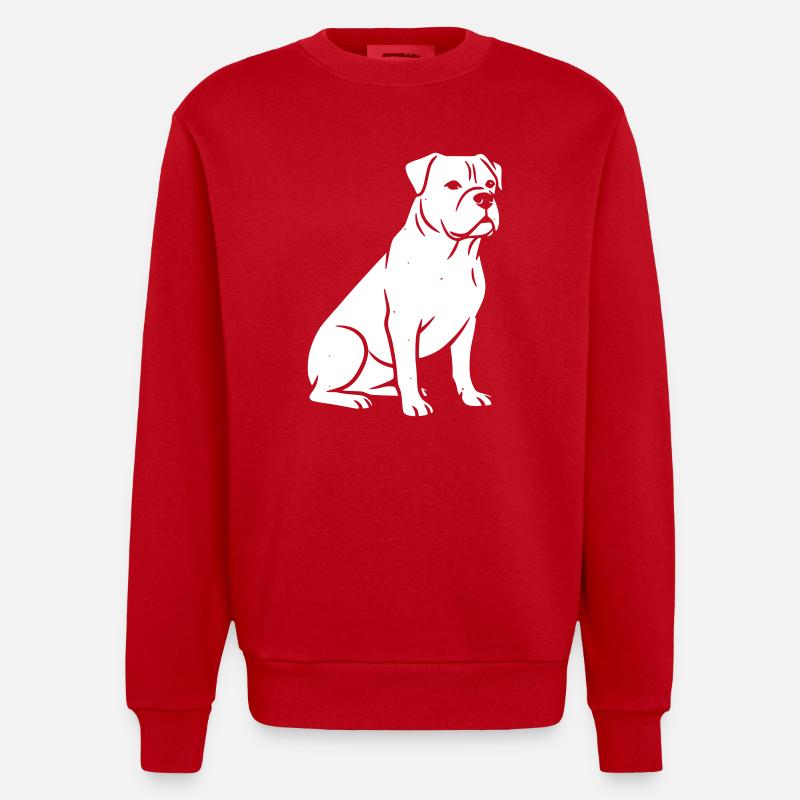 chien chiens vectorielle art design - Sweat bio épais oversize fabriqué en UE - rouge