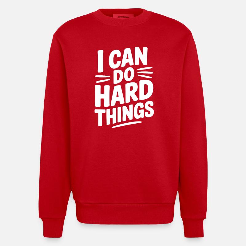 Ich kann harte Dinge tun - Heavyweight Oversized Organic Crew Neck Made in EU - Rot