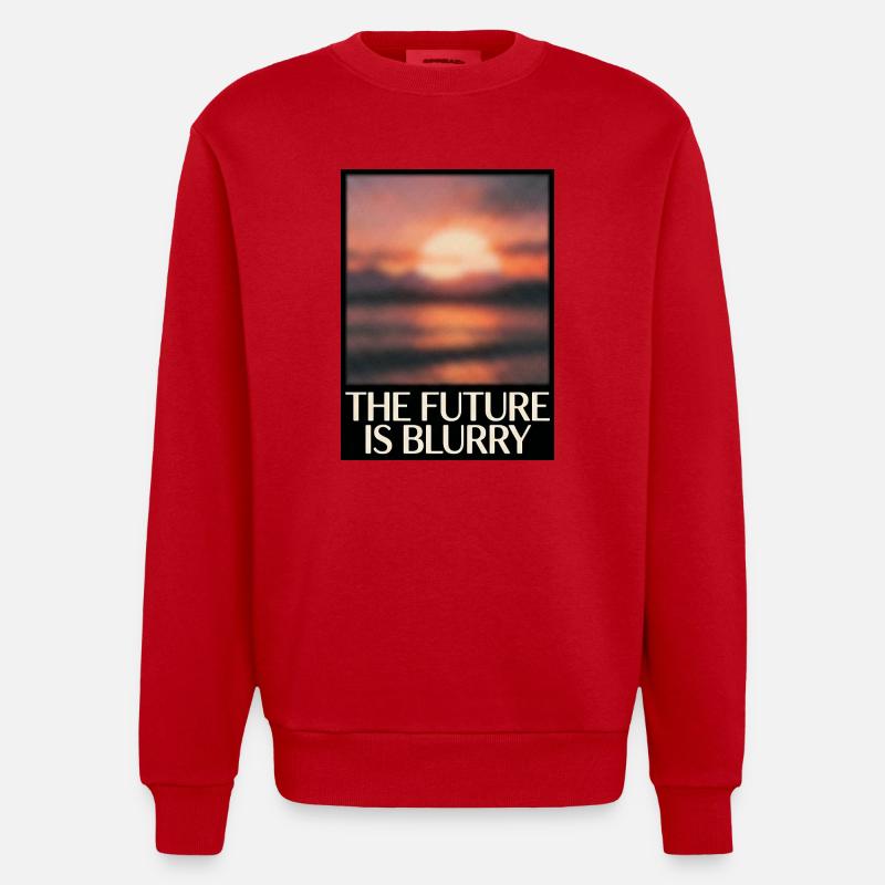 Future Is Blurry - Heavyweight Oversized Organic Crew Neck Made in EU - red