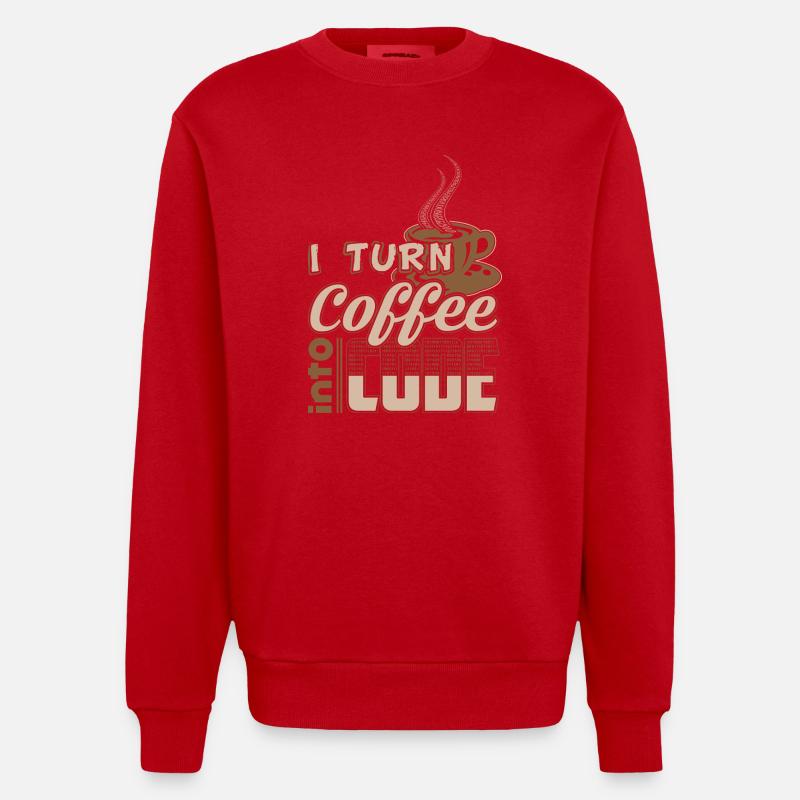 turn coffee into code - Heavyweight Oversized Organic Crew Neck Made in EU - Rot