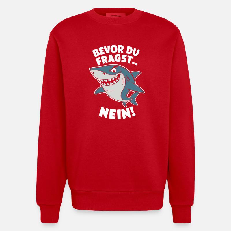Requin Requin Requins Requin - Sweat bio épais oversize fabriqué en UE - rouge