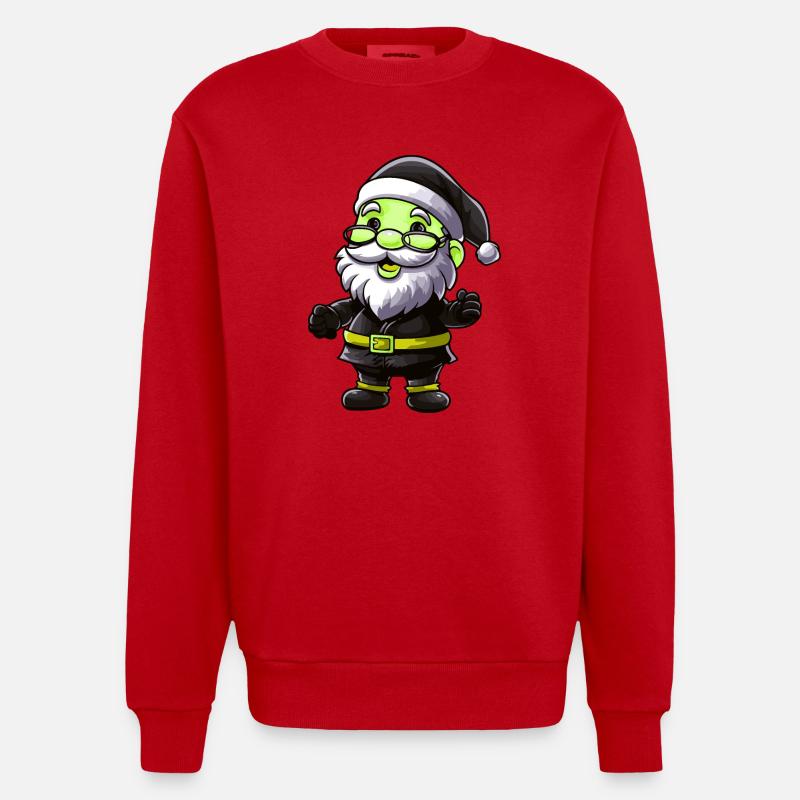 Weihnachtsmann Comic - Heavyweight Oversized Organic Crew Neck Made in EU - Rot