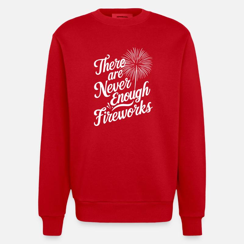 Pyrotechnics Fireworks Pyrotechnics - Heavyweight Oversized Organic Crew Neck Made in EU - red