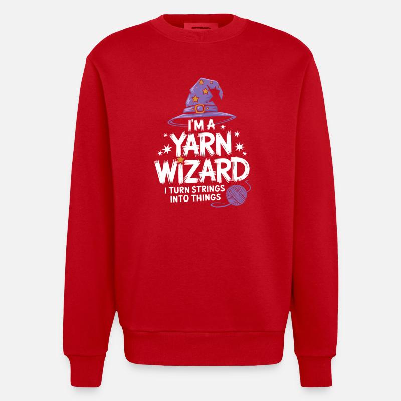 Unleash creativity with wool - Heavyweight Oversized Organic Crew Neck Made in EU - red