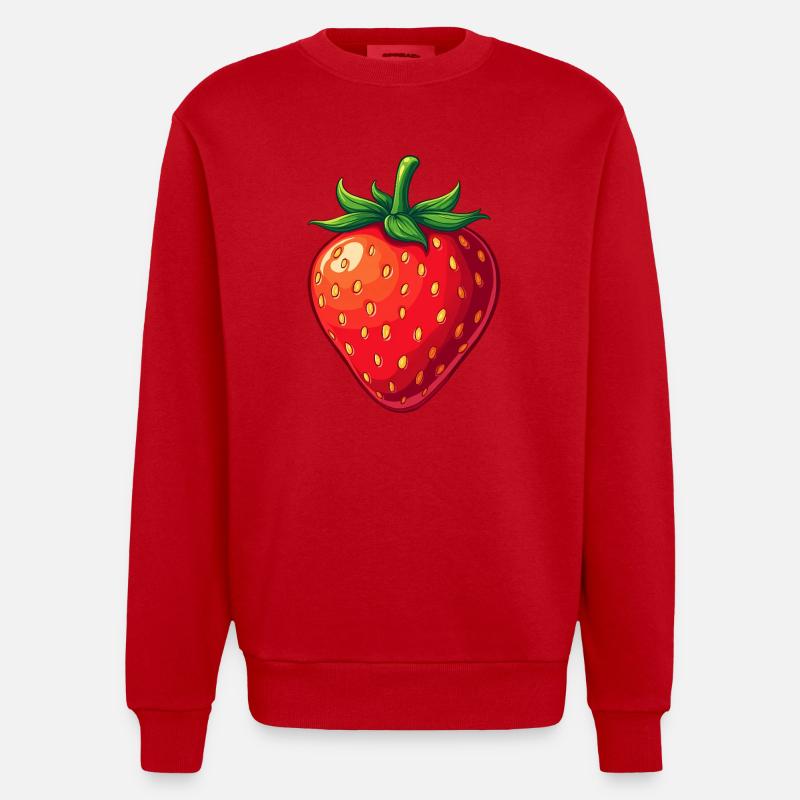Fraise - Costume de carnaval - Sweat bio épais oversize fabriqué en UE - rouge